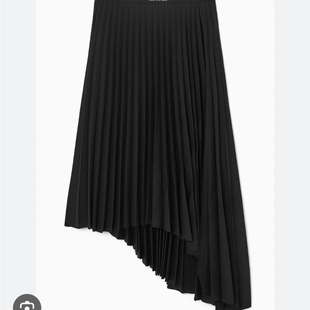 COS Black Asymmetrical Pleated Skirt